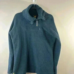 Lolë Fleece Jacket Women’s L 1/4 Aystmetrical 1/4 Zip High Collar Teal